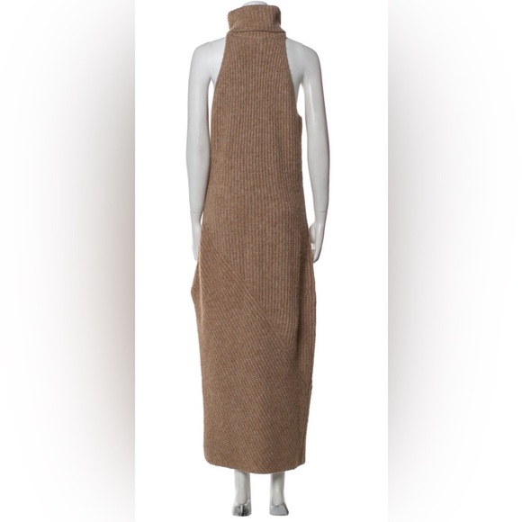 Nicholas Brown Wool Blend Turtleneck Sleeveless Maxi Dress Cutout NWOT - Picture 4 of 5